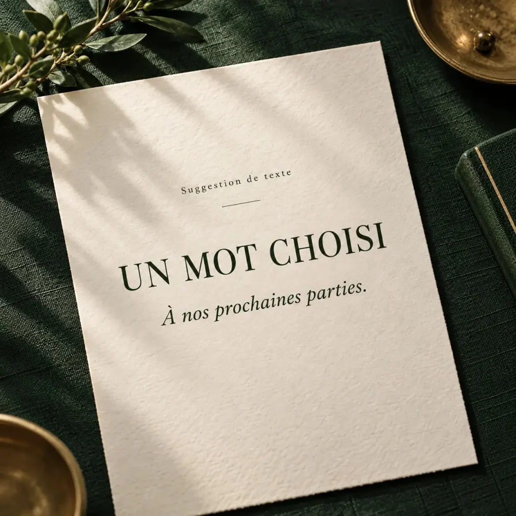 Example of personalized text: a chosen word