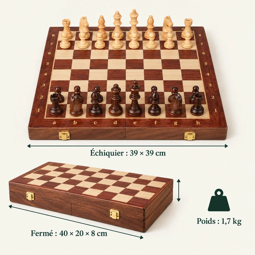 Juego de ajedrez L’Essentiel — dimensiones