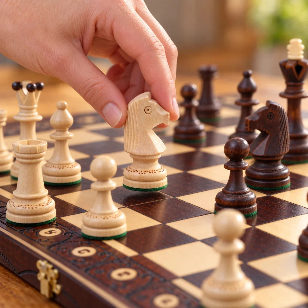 Set di scacchi Le Connétable — una mano sposta un pezzo