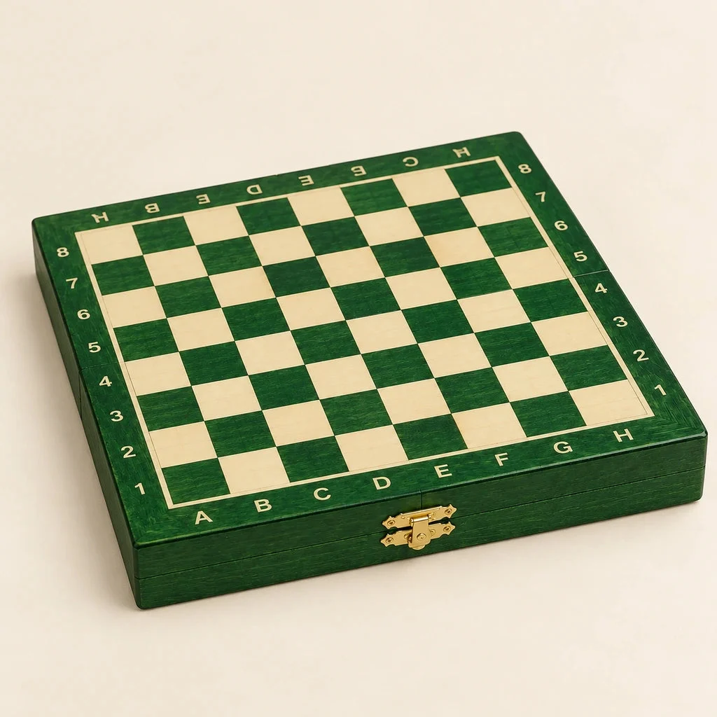 Set di scacchi Le Petit Nomade vert — cofanetto chiuso