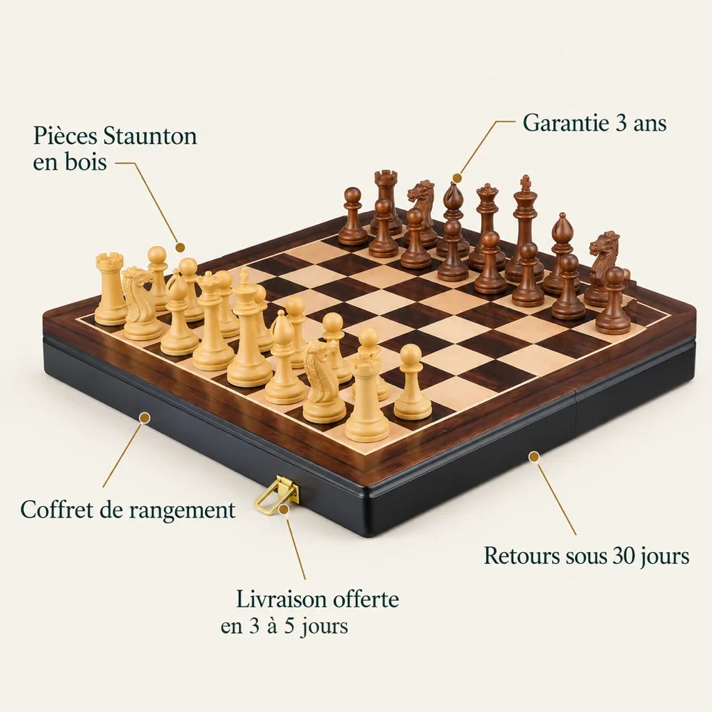 Saint-Cloud chess set — key features